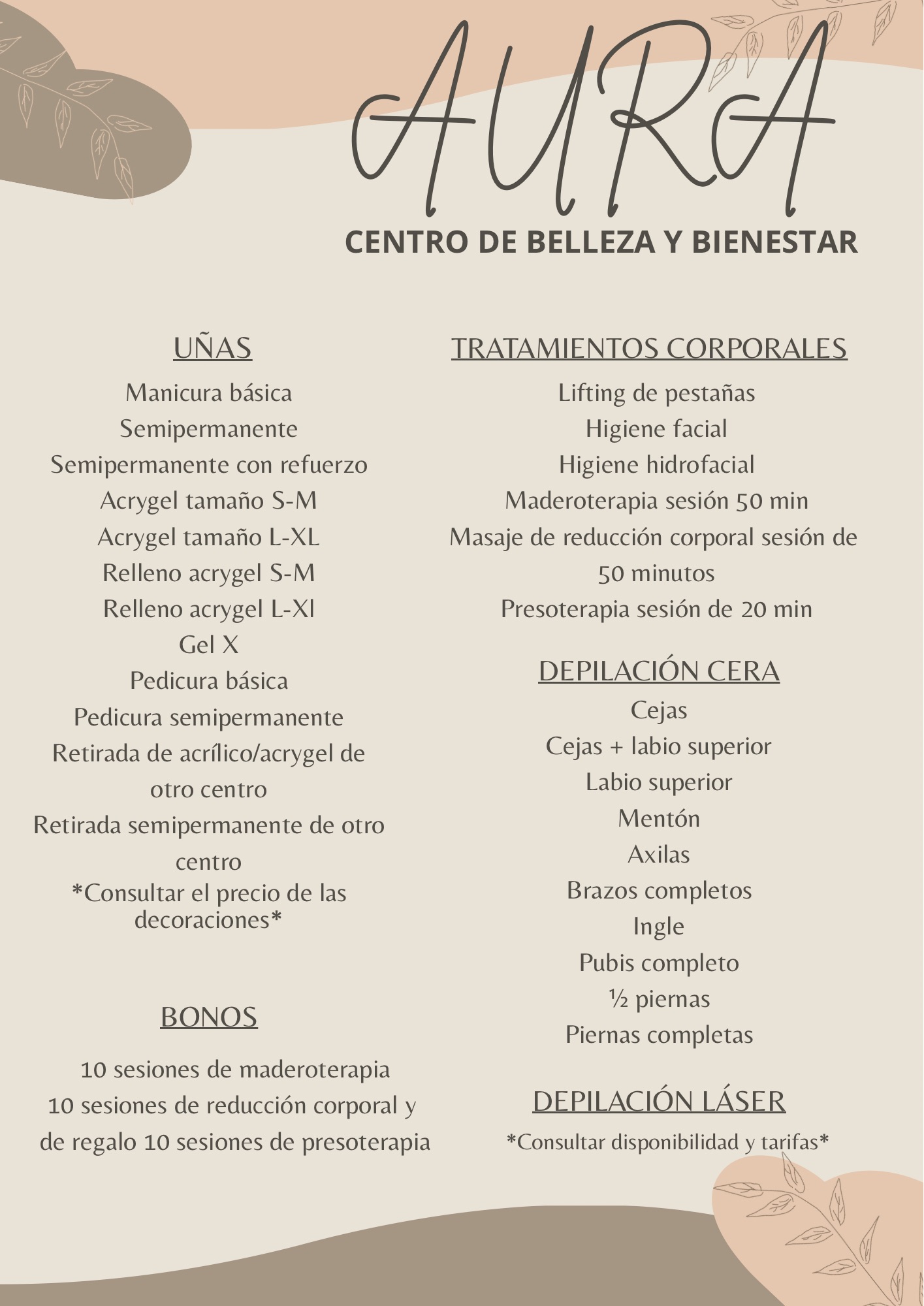 Servicios de uñas en Santiponce - Manicura, Pedicura, Uñas Gel y Acrílicas - Aura Centro de Estética Santiponce Sevilla